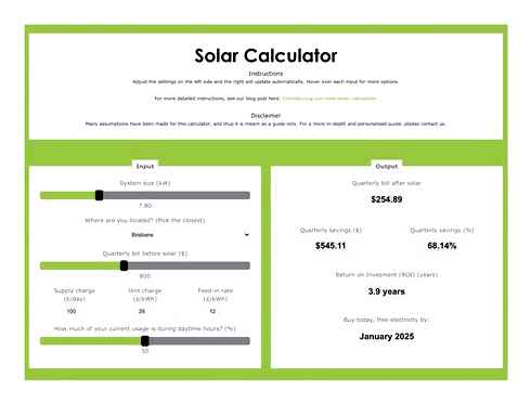solar, savings, checker, much